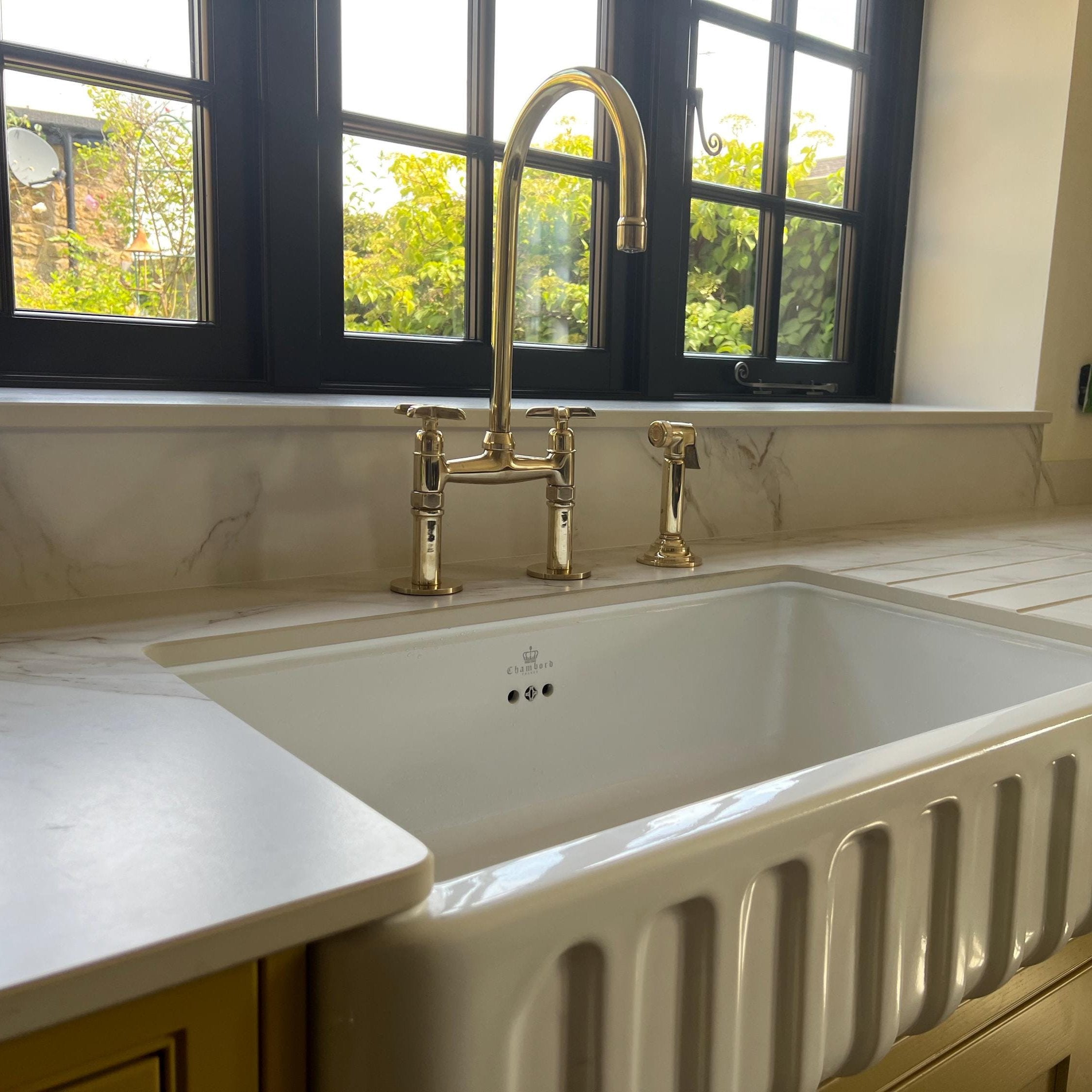 Unlacquered Brass Bridge Kitchen Faucets | Custom Bridge Sink Faucet ...