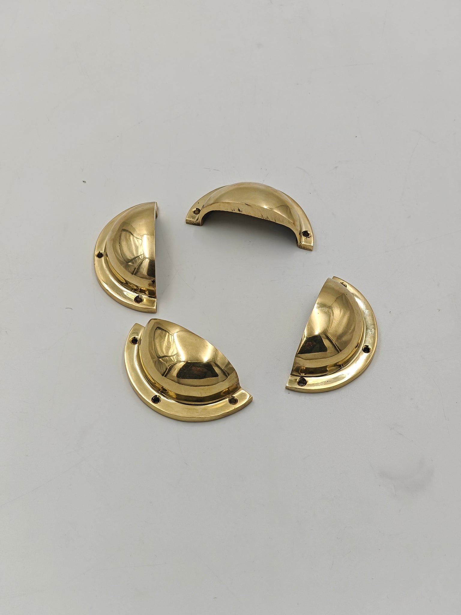 Unlacquered Brass Cup Drawer Pulls