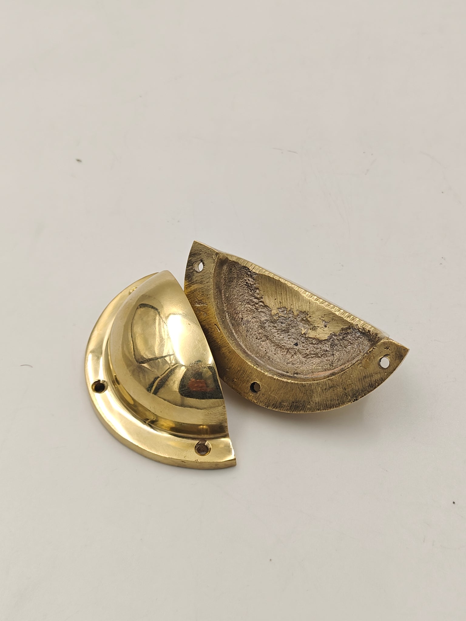 Unlacquered Brass Cup Drawer Pulls