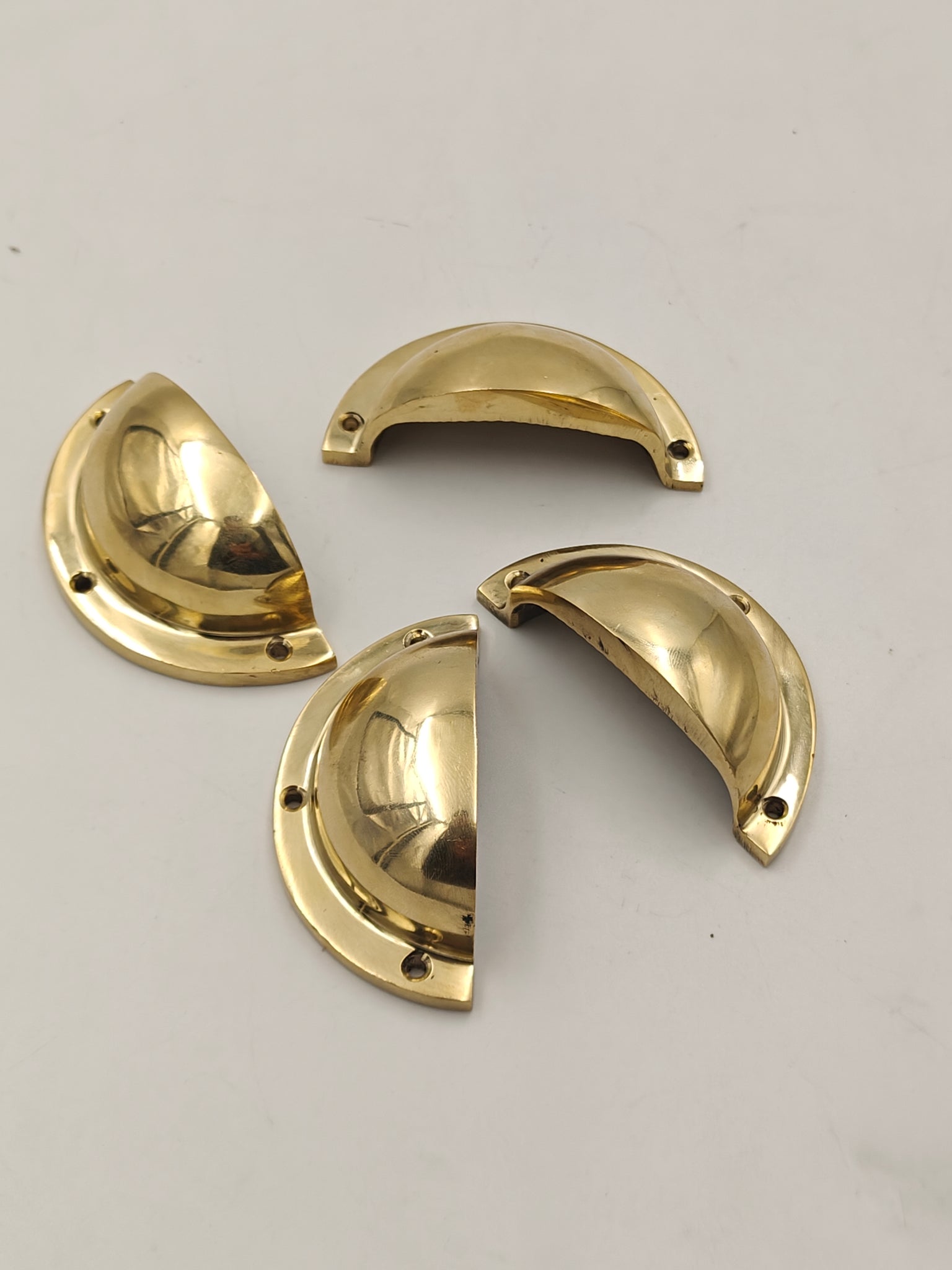 Unlacquered Brass Cup Drawer Pulls