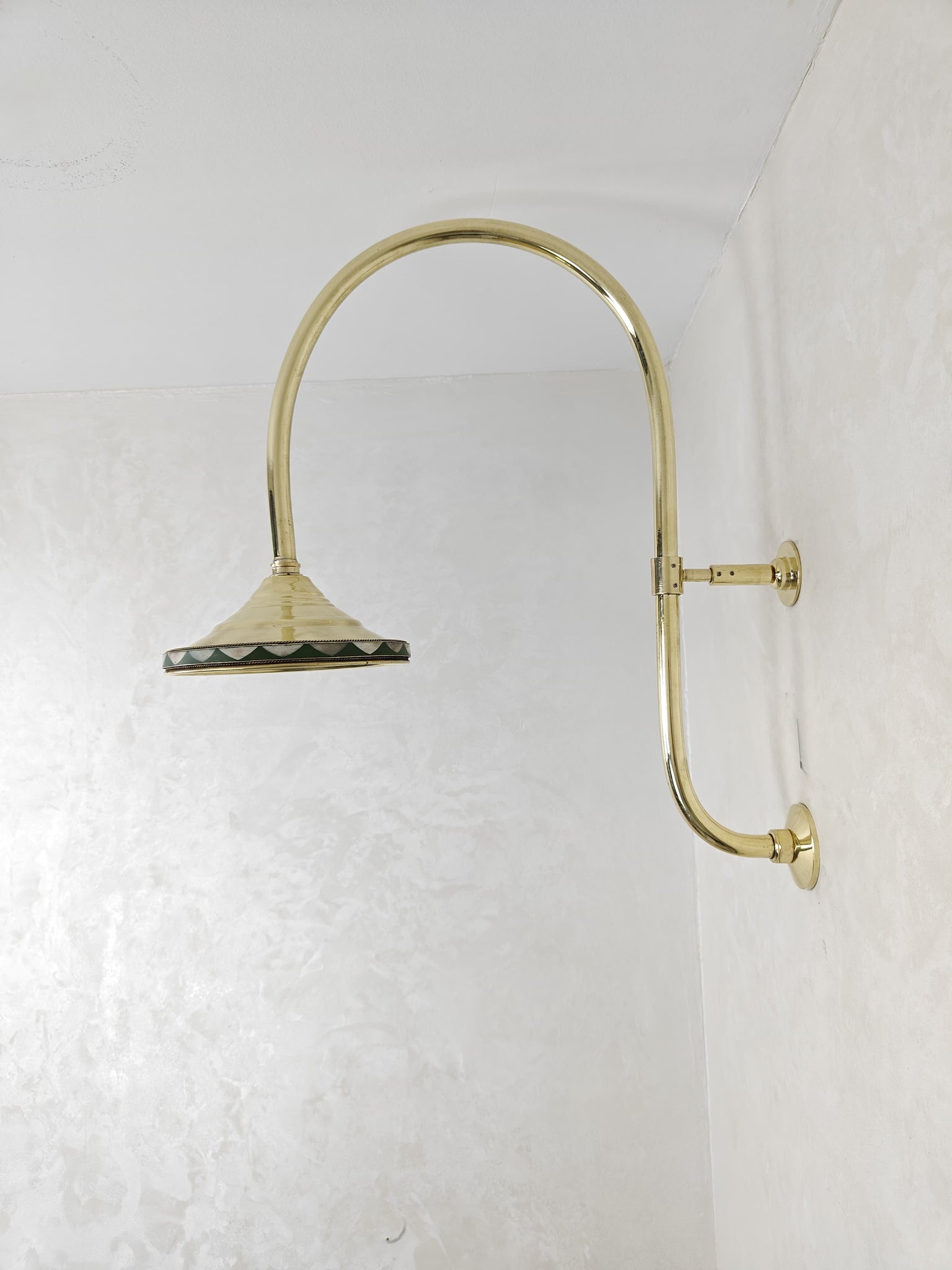 Unlacquered Brass Shower Fixtures, Antique Brass Shower System Set, Handmade Solid Brass Handheld Resin