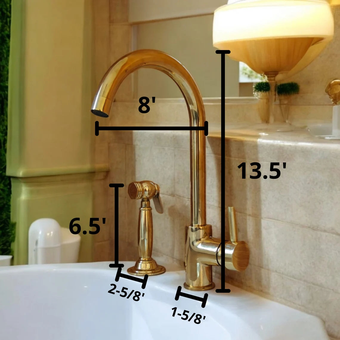 Unlacquered Brass Kitchen Faucet #VFK130