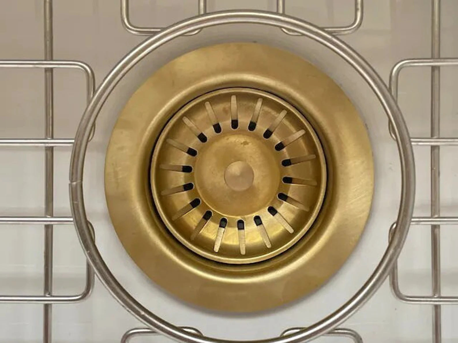 Unlacquered Brass Strainer Sink #VFK164