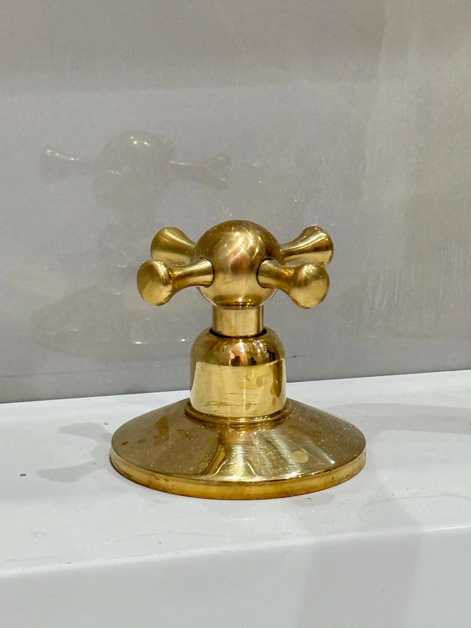 Unlacquered Brass Widespread Mixer Faucet — 3-Hole Deck-Mount with Gooseneck Spout & Cross Handles #VFK254