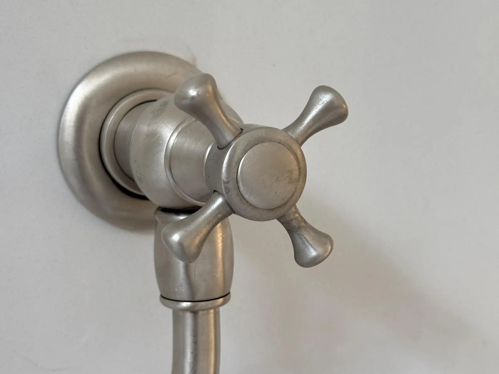 Matte Nickel Solid-Brass Pot Filler — Wall-Mount Swing-Arm Kitchen Faucet #VFK257