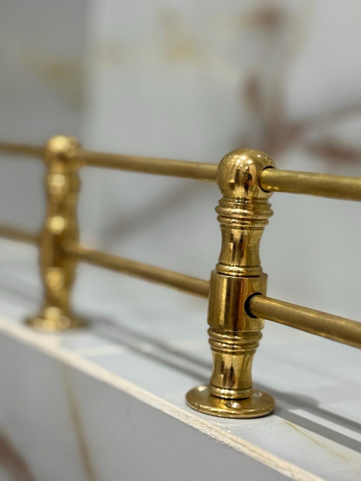 Unlacquered Solid Brass Gallery Rail – Custom Shelf Guard Bar for Cabinets, Pantries & Coffee Bars #VFK263
