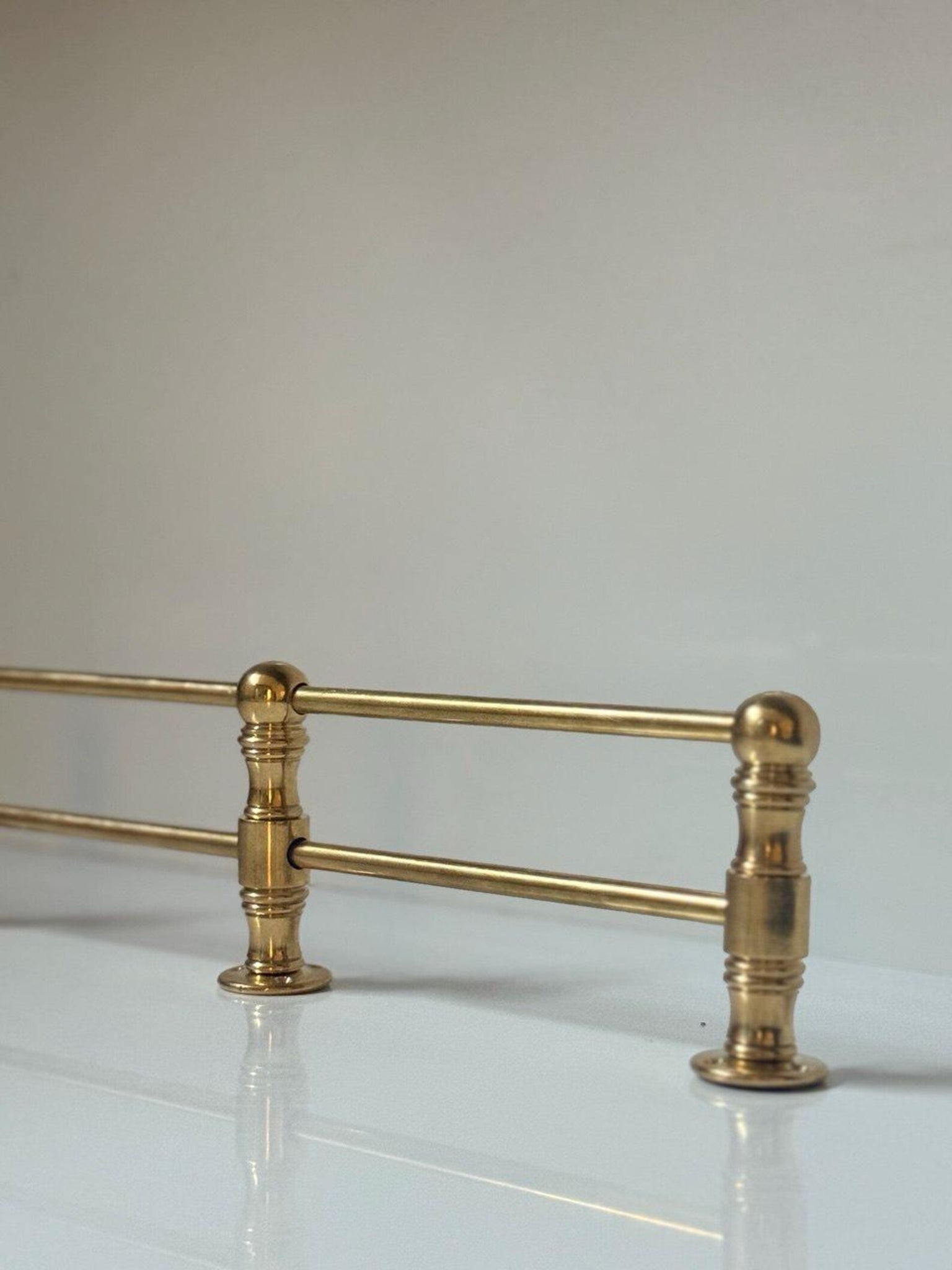 Unlacquered Solid Brass Gallery Rail – Custom Shelf Guard Bar for Cabinets, Pantries & Coffee Bars #VFK263