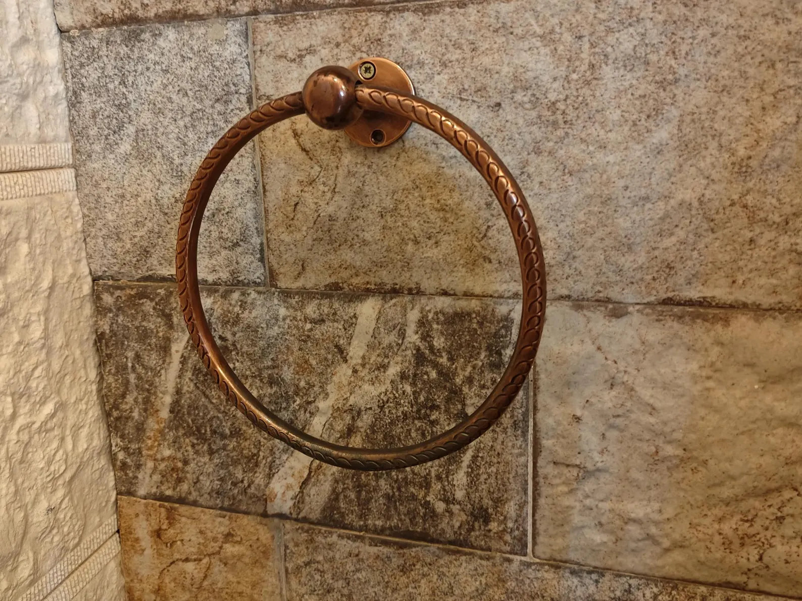 Copper-Finish Solid Brass Towel Ring – Wall-Mount Hand Towel Holder Ring #VFK271