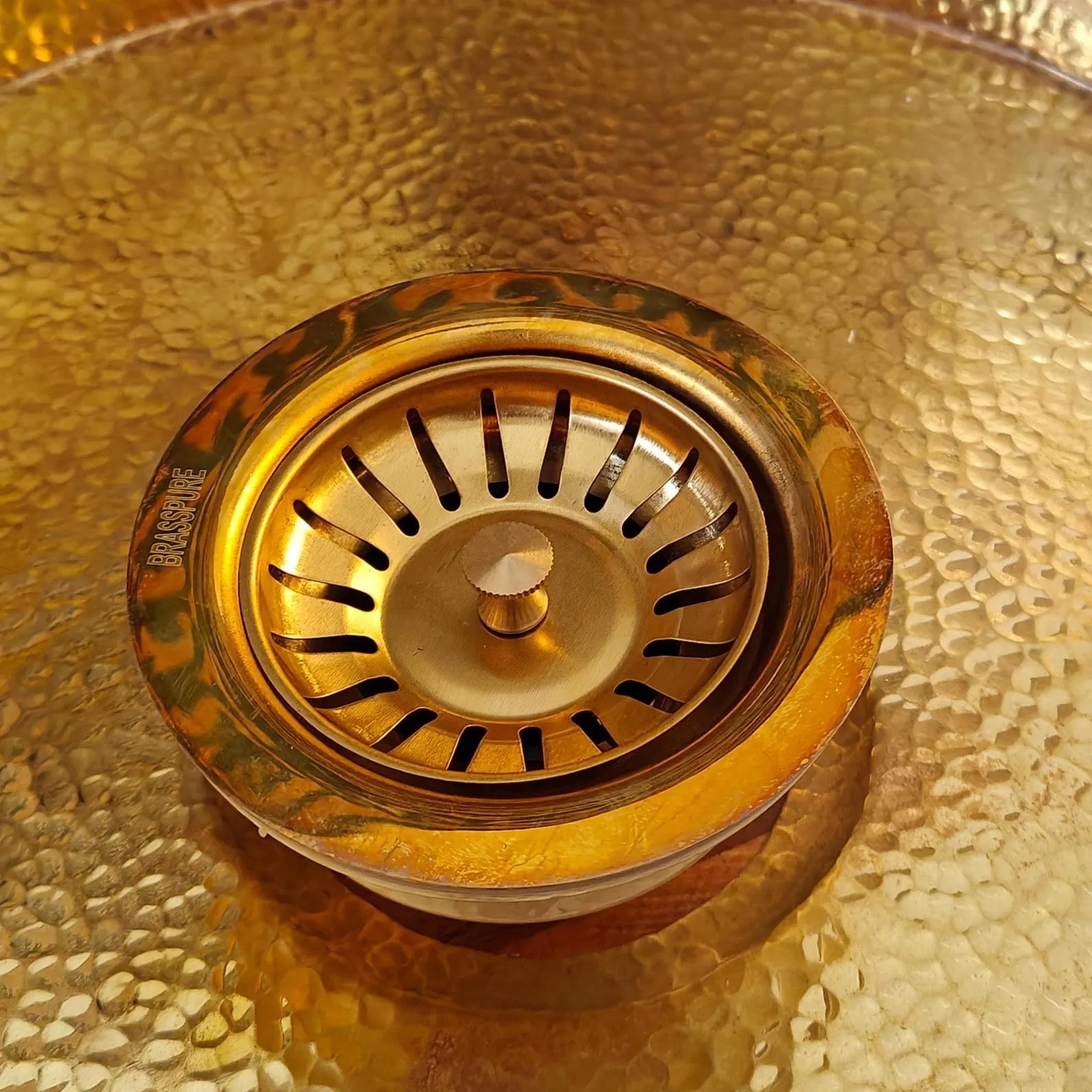 Handmade Hammered Brass Sink – Unlacquered Round Vessel or Drop-In Basin | Moroccan Solid Brass Kitchen, Bar & Powder Room Sink#VFK272