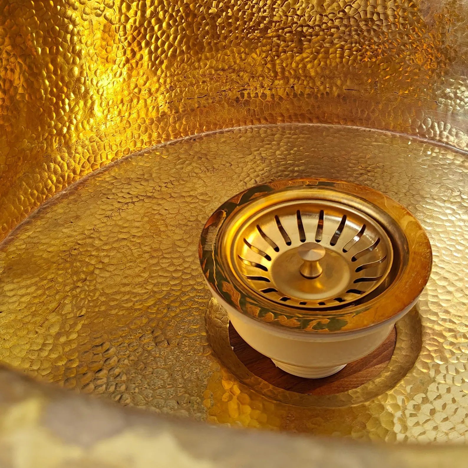 Handmade Hammered Brass Sink – Unlacquered Round Vessel or Drop-In Basin | Moroccan Solid Brass Kitchen, Bar & Powder Room Sink#VFK272
