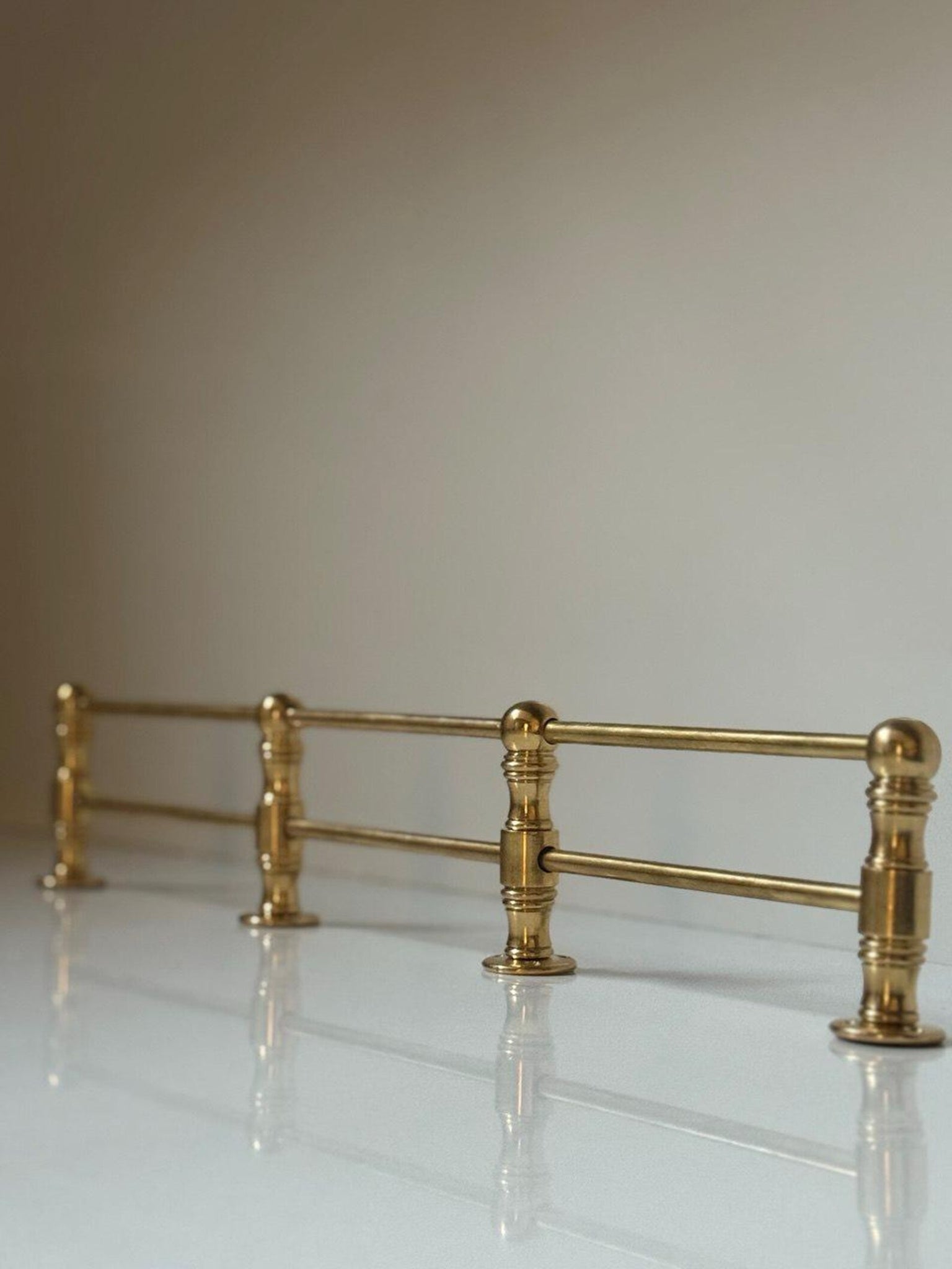 Unlacquered Solid Brass Gallery Rail – Custom Shelf Guard Bar for Cabinets, Pantries & Coffee Bars #VFK263