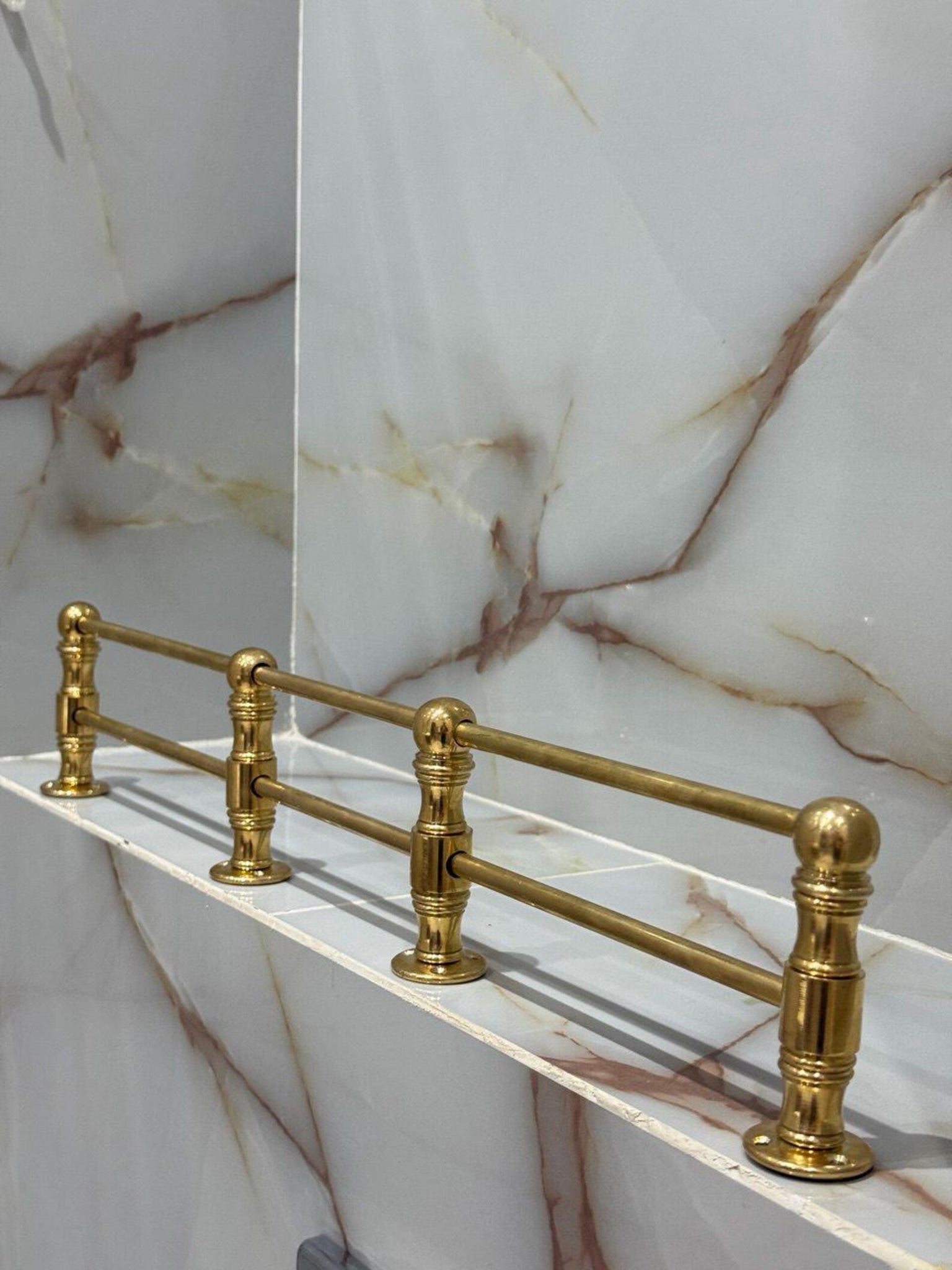 Unlacquered Solid Brass Gallery Rail – Custom Shelf Guard Bar for Cabinets, Pantries & Coffee Bars #VFK263