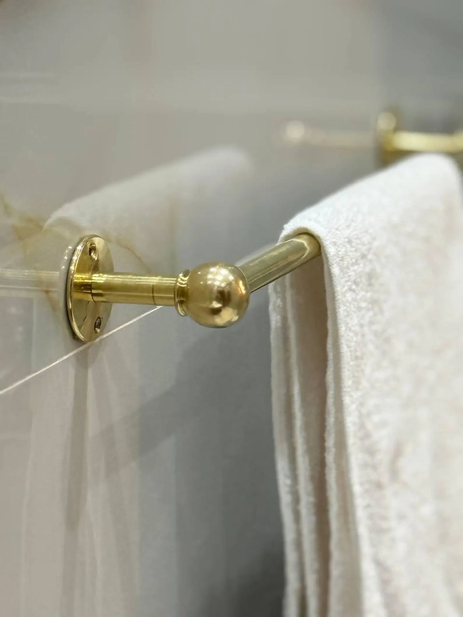 Unlacquered Solid Brass Towel Bar – Custom Patina-Ready Wall-Mount Bathroom Towel Holder #VFK266