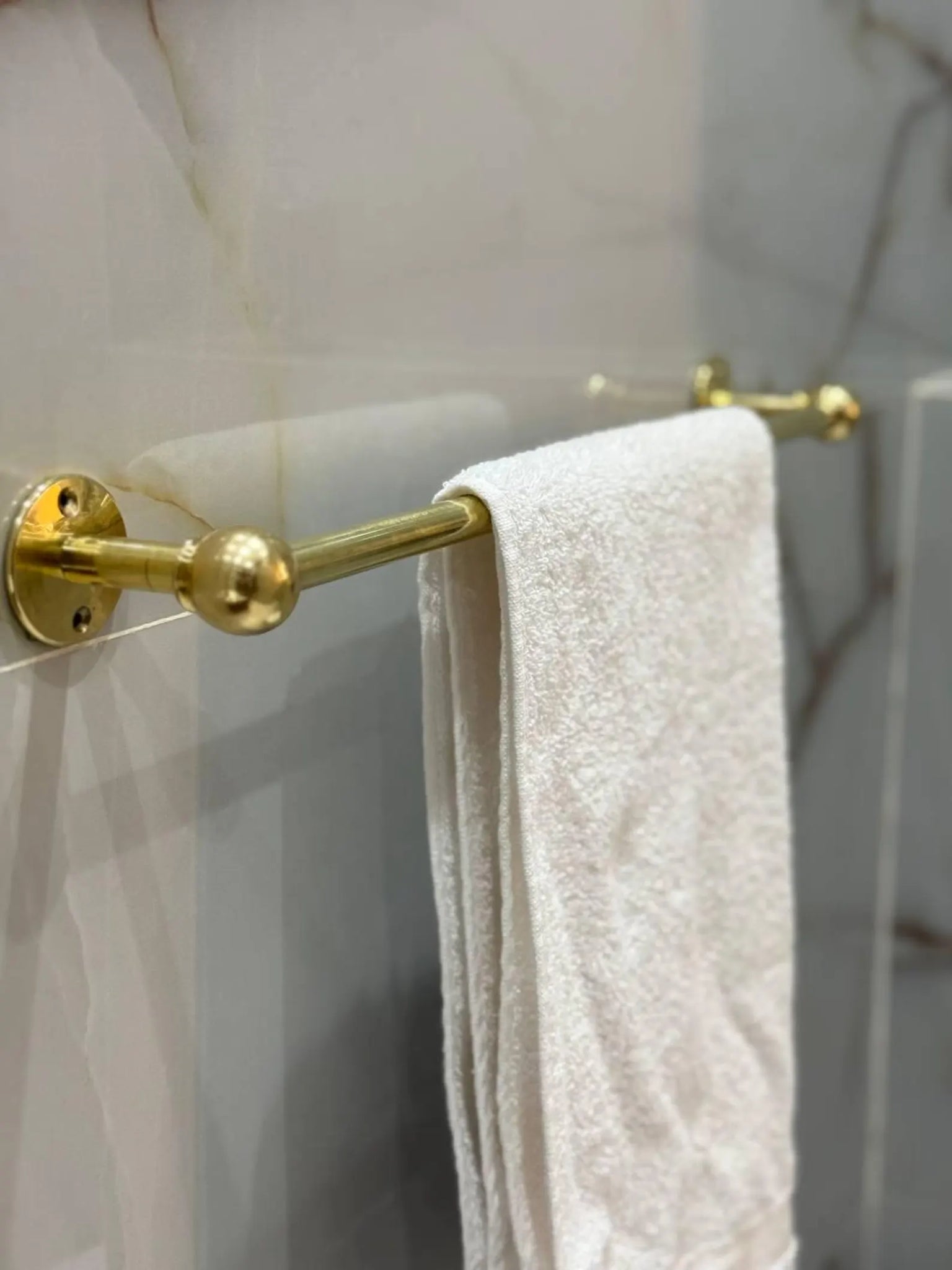 Unlacquered Solid Brass Towel Bar – Custom Patina-Ready Wall-Mount Bathroom Towel Holder #VFK266