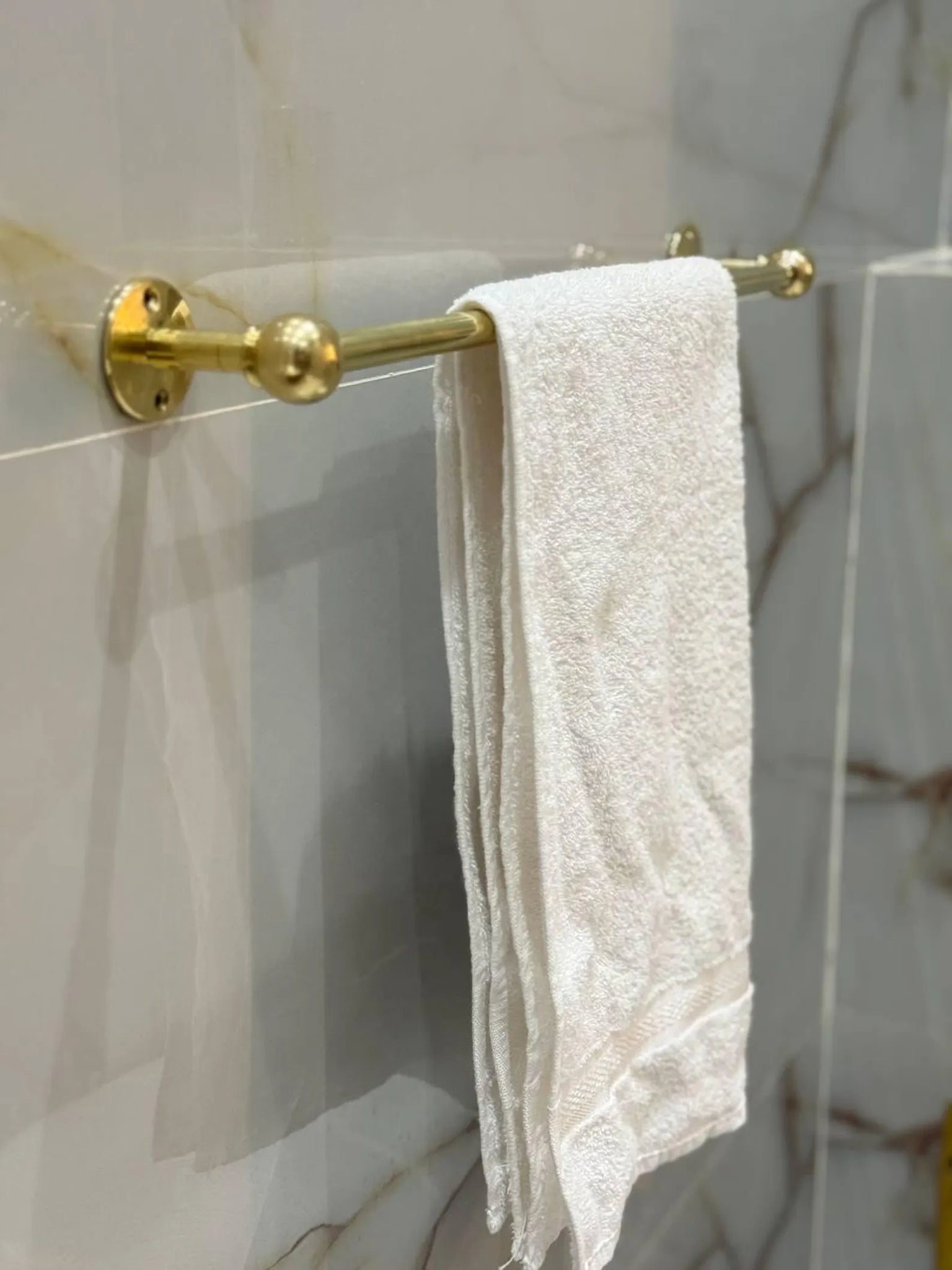 Unlacquered Solid Brass Towel Bar – Custom Patina-Ready Wall-Mount Bathroom Towel Holder #VFK266