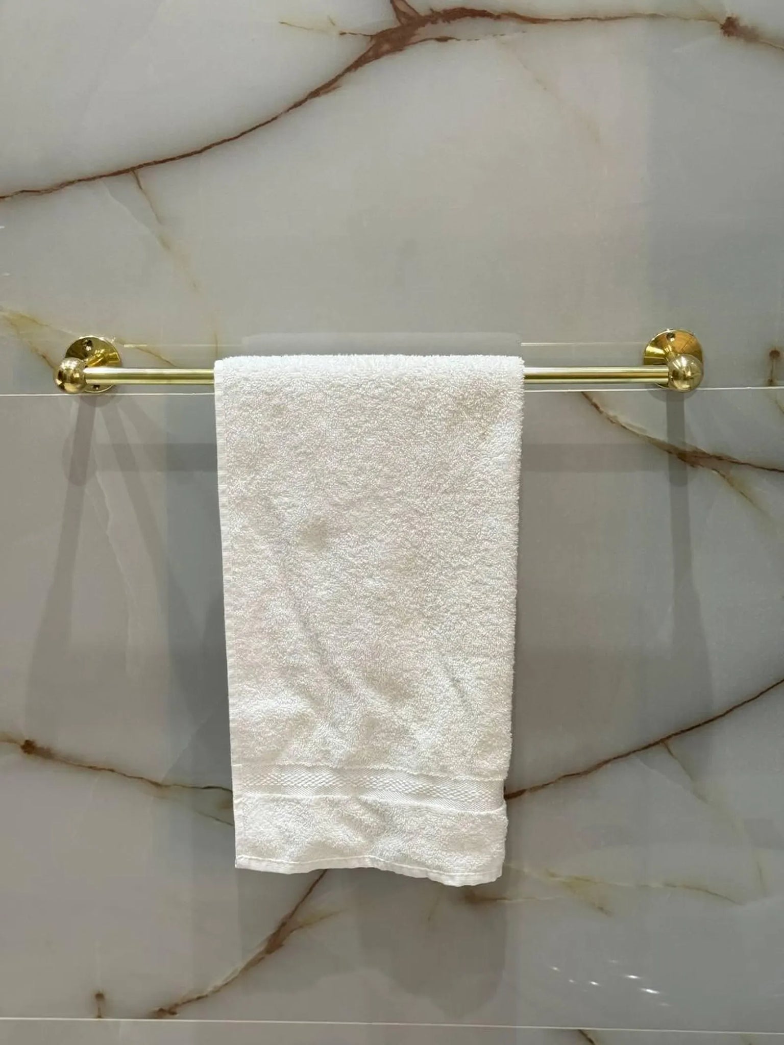 Unlacquered Solid Brass Towel Bar – Custom Patina-Ready Wall-Mount Bathroom Towel Holder #VFK266