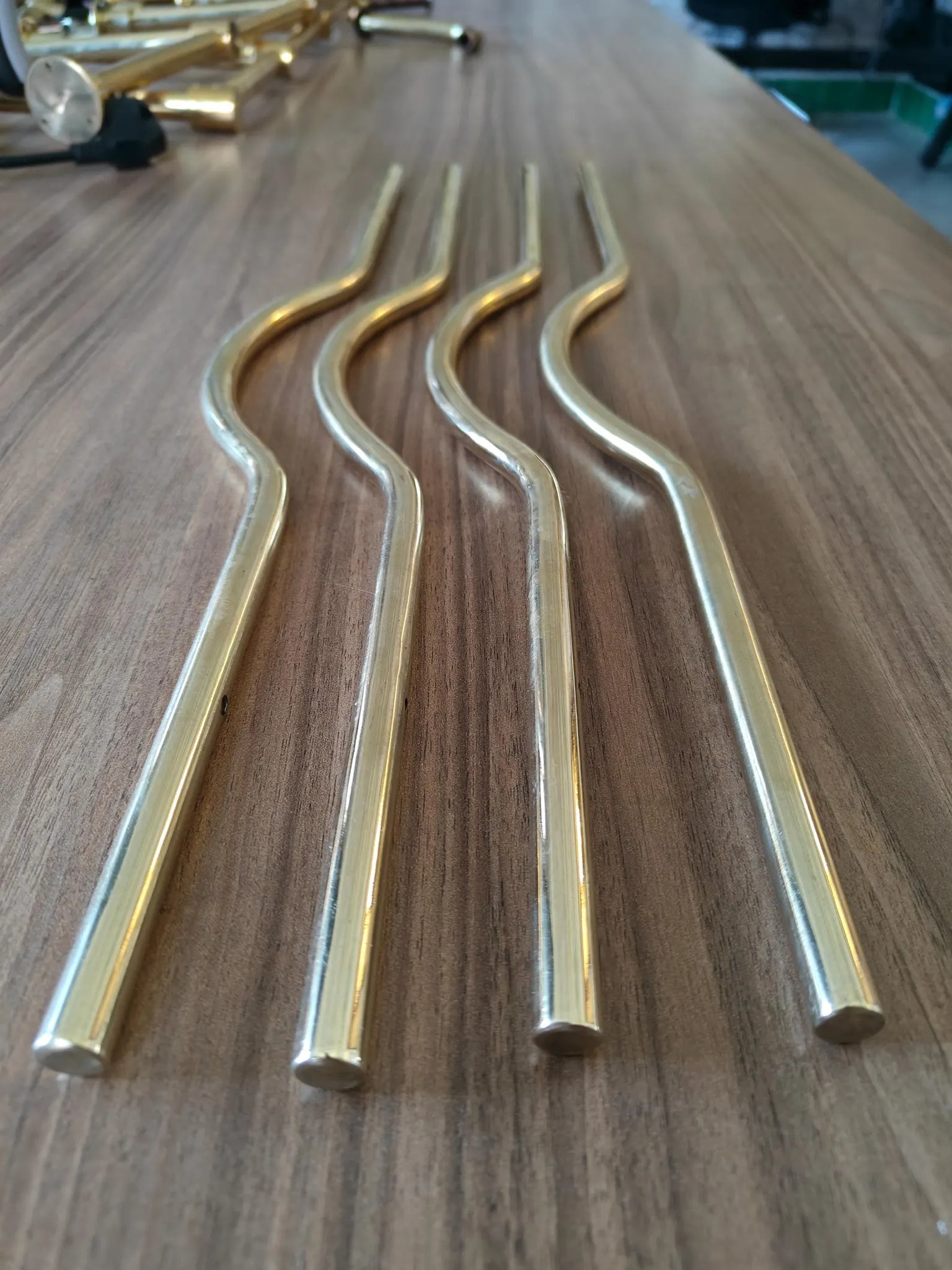 Unlacquered Solid Brass Door Pull Handle – Modern Curved Bar for Entry, Barn, Pantry & Glass Doors | Patina-Ready Heavy-Duty Hardware #VFK273