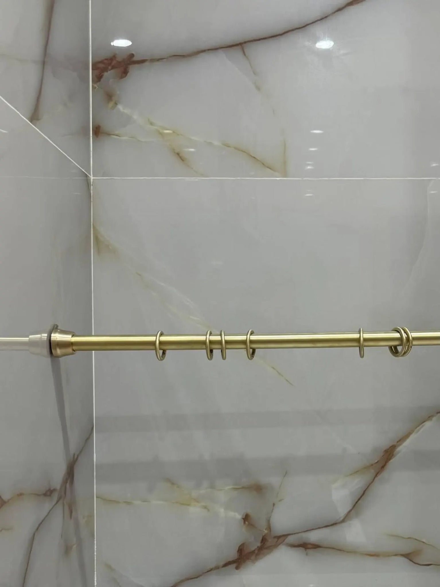 Unlacquered Solid Brass Curtain Rod – Custom Drapery Rod with Rings & Wall Brackets | Patina-Ready Heavy-Duty Window Hardware #VFK275