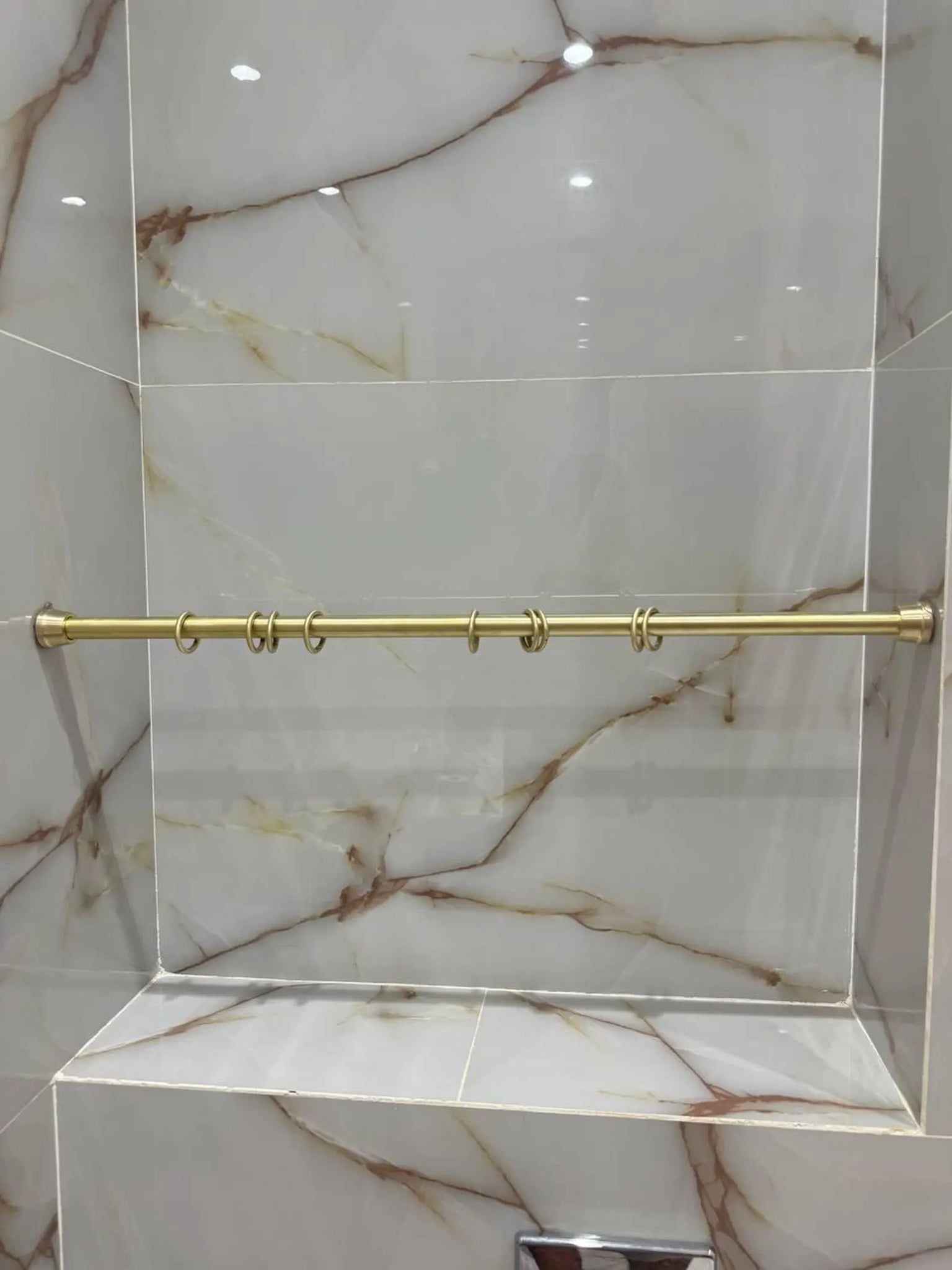 Unlacquered Solid Brass Curtain Rod – Custom Drapery Rod with Rings & Wall Brackets | Patina-Ready Heavy-Duty Window Hardware #VFK275