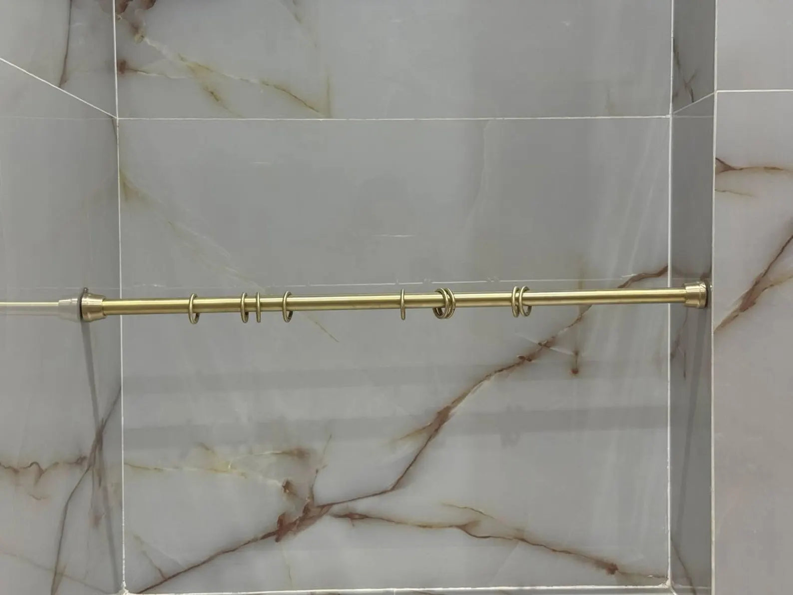 Unlacquered Solid Brass Curtain Rod – Custom Drapery Rod with Rings & Wall Brackets | Patina-Ready Heavy-Duty Window Hardware #VFK275