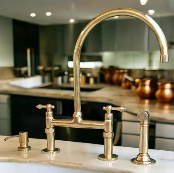 choosing unlaquered brass kitchen faucet