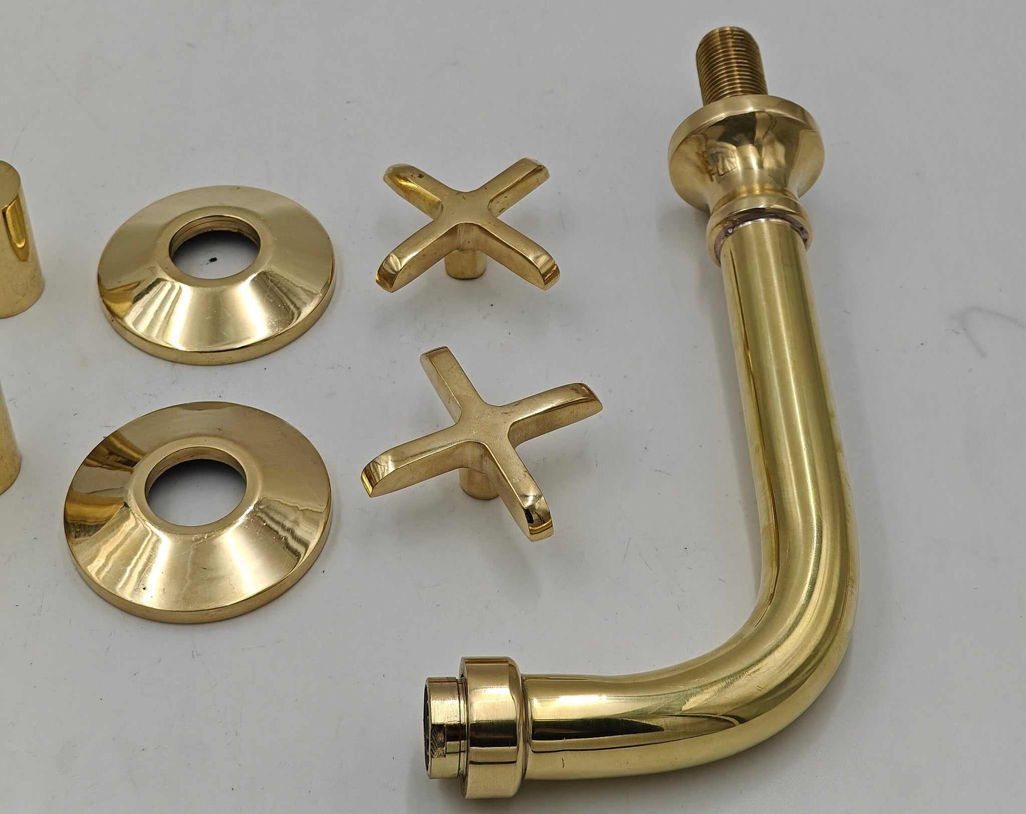 Bathroom Sink Faucet, Unlacquered Wall Mounted Faucet, Solid Brass Tub Filler