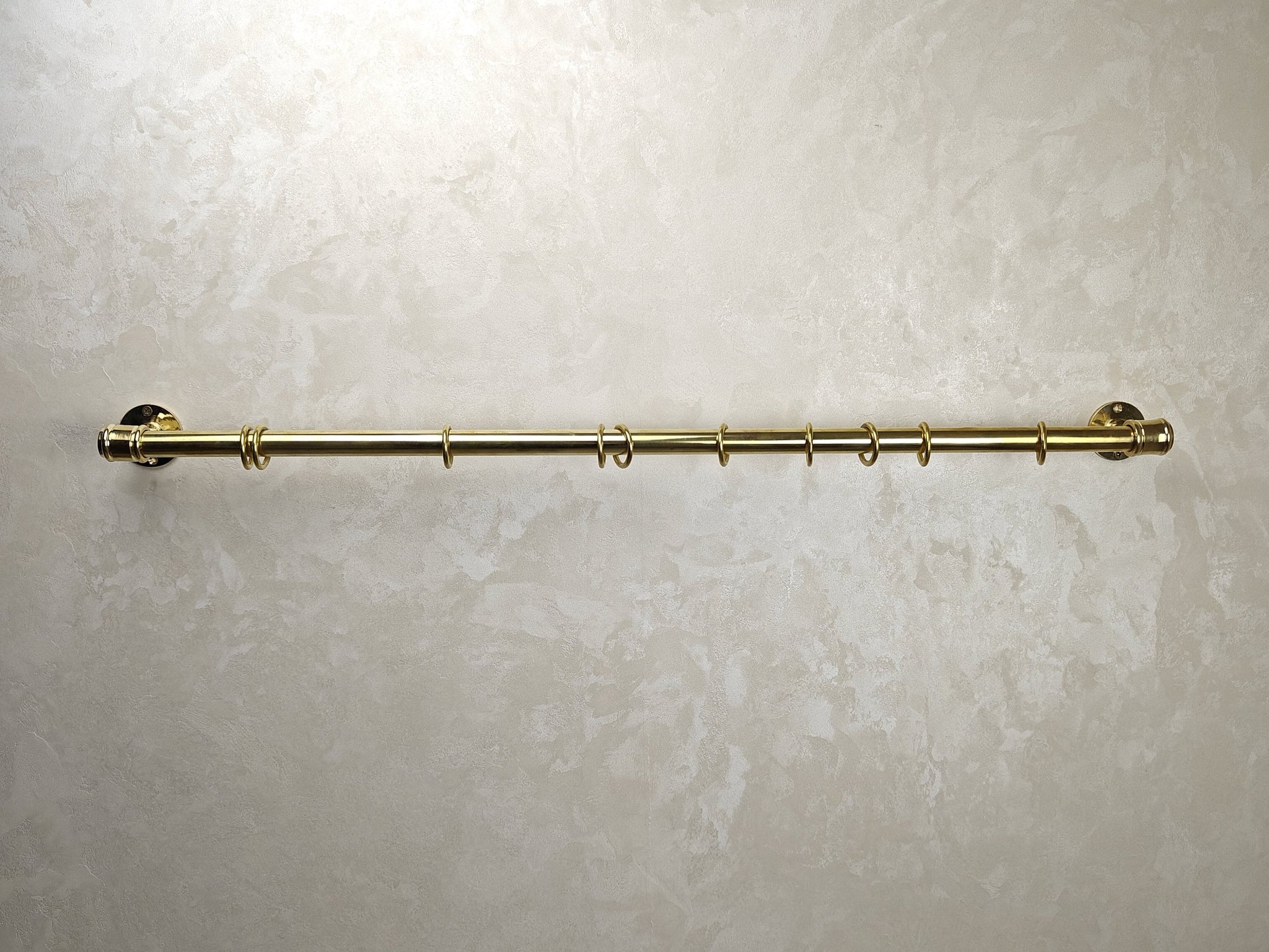 Unlacquered Brass Curtain Rod With Curtain Rings - Brass Curtain Rail - Curtain Hardware