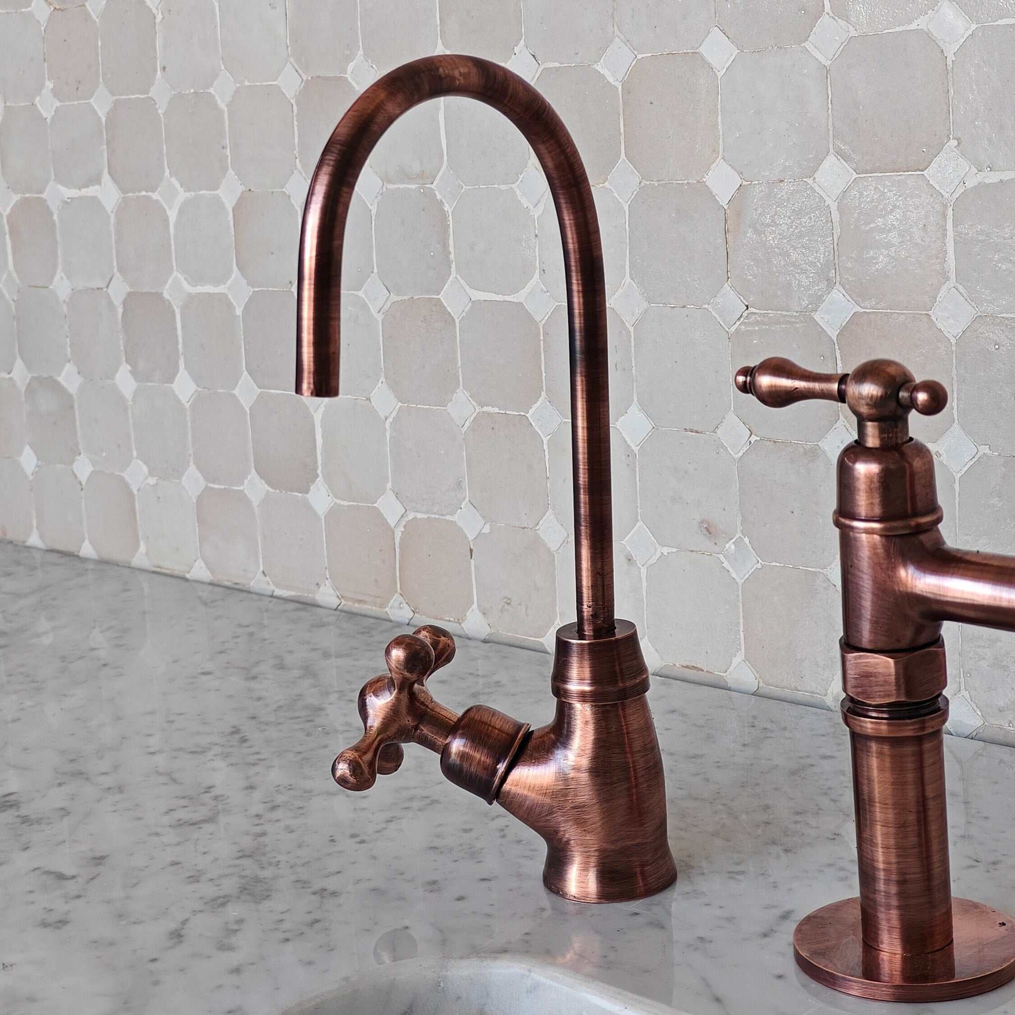 Copper Bridge Kitchen Faucet, Copper Bridge Faucet 10" With Cold Water ...