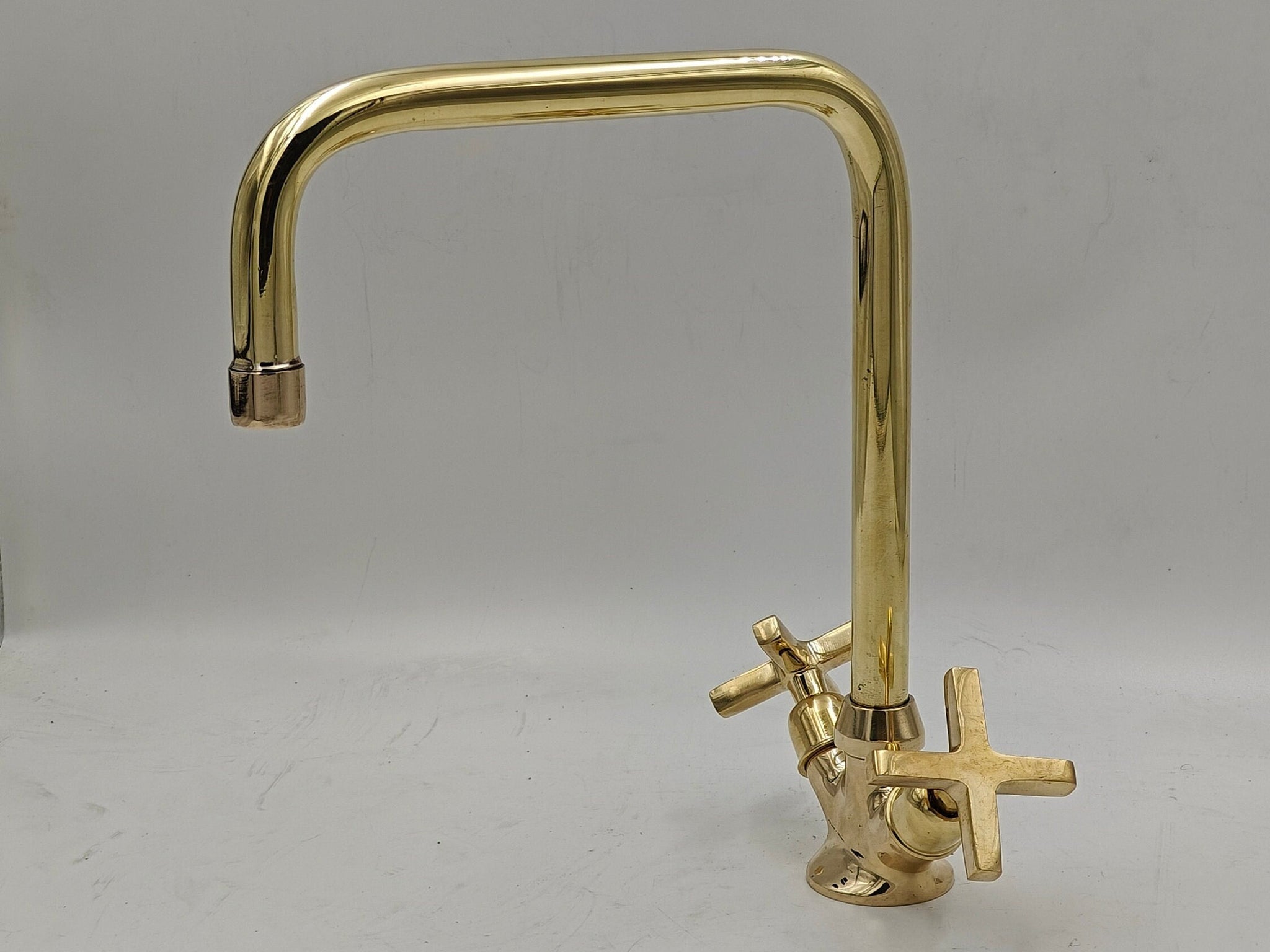 Unlacquered Brass Vintage Bathroom Faucet, Solid Brass Kitchen Faucets, Moroccan Handmade