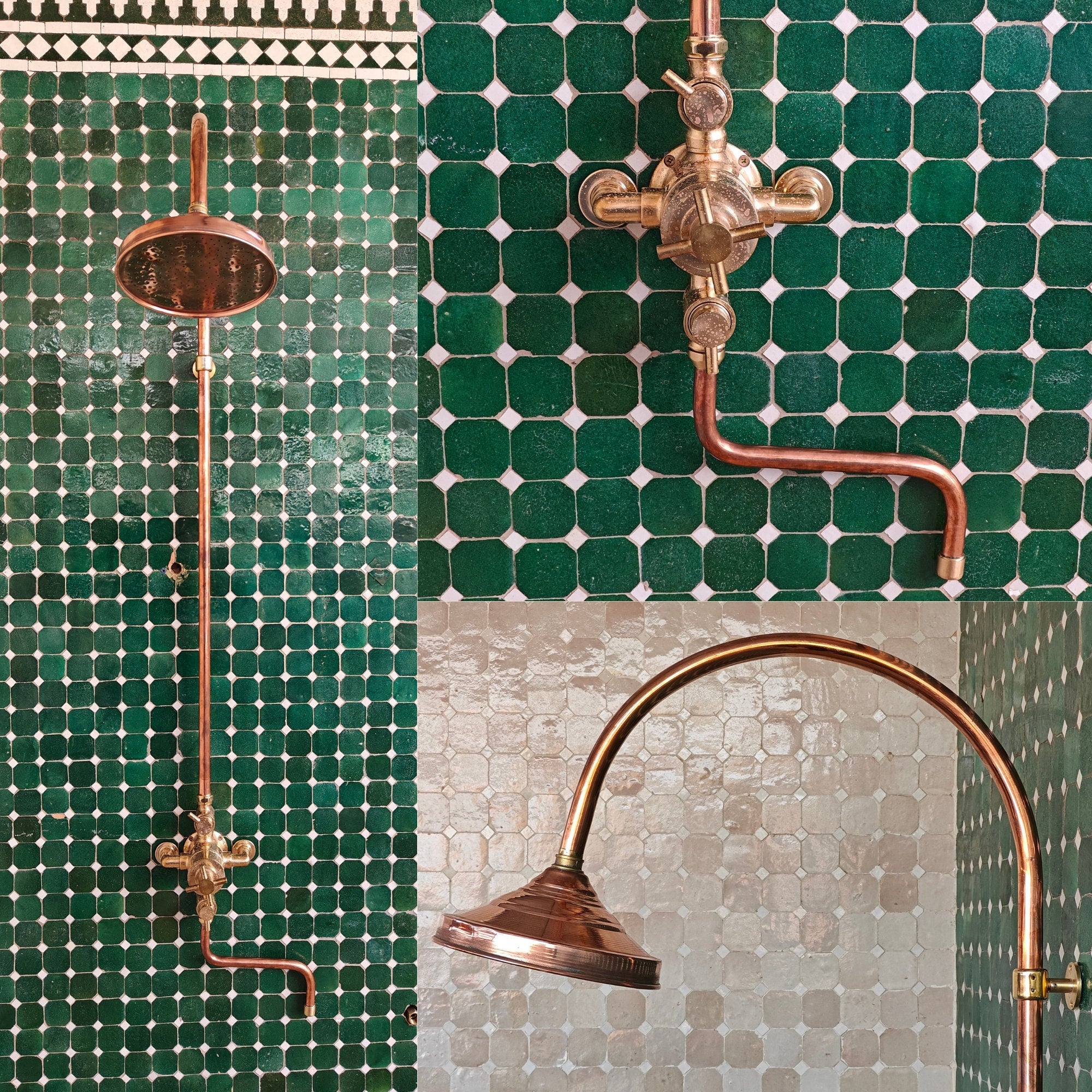 Solid Brass Exposed Shower System, Bathroom Shower System With Rainfall Shower