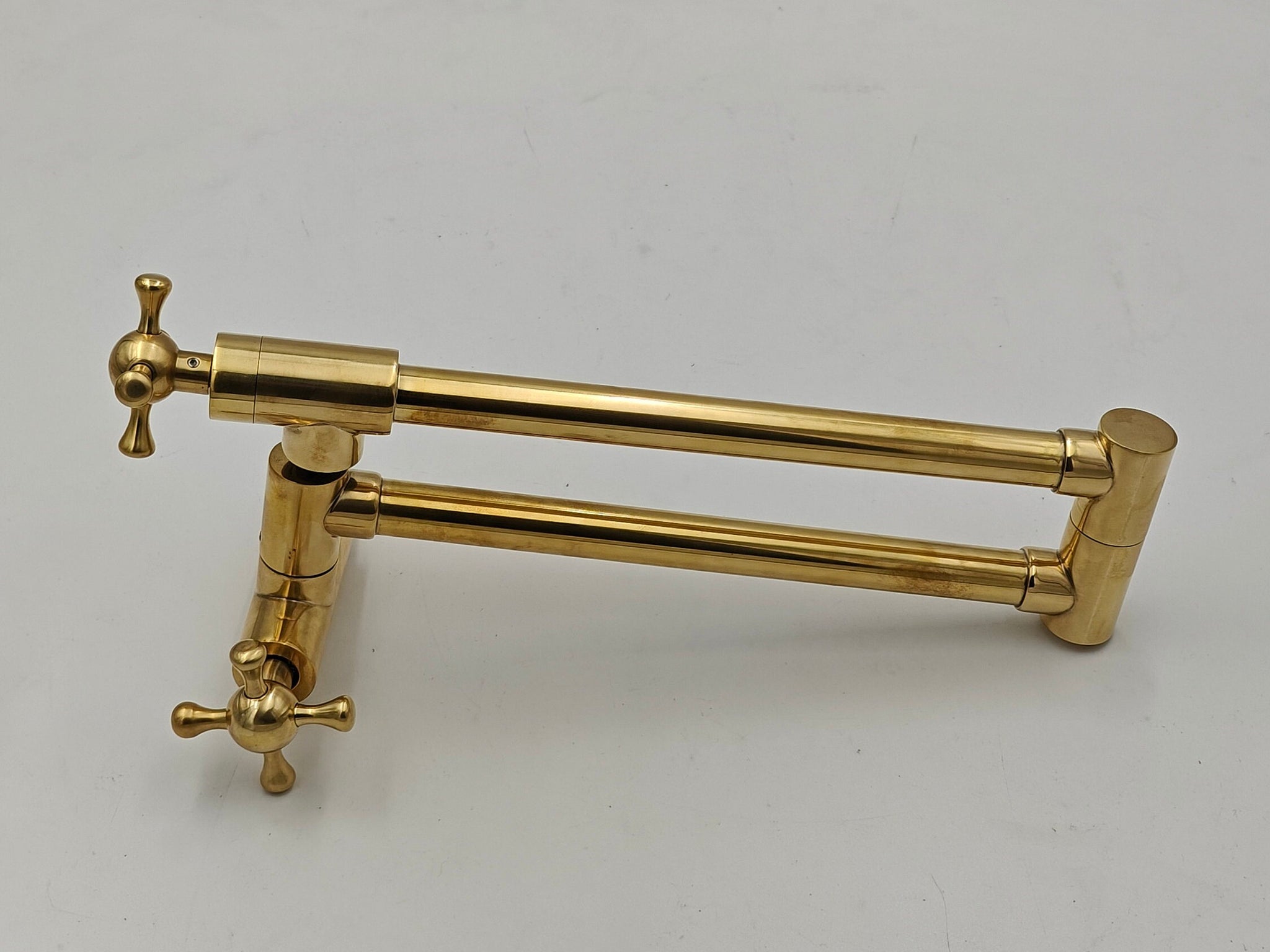 Unlacquered Brass Pot Filler Kitchen Faucet, Stove Pot, Wall Mount Pot Filler, Vintage Pot Filler