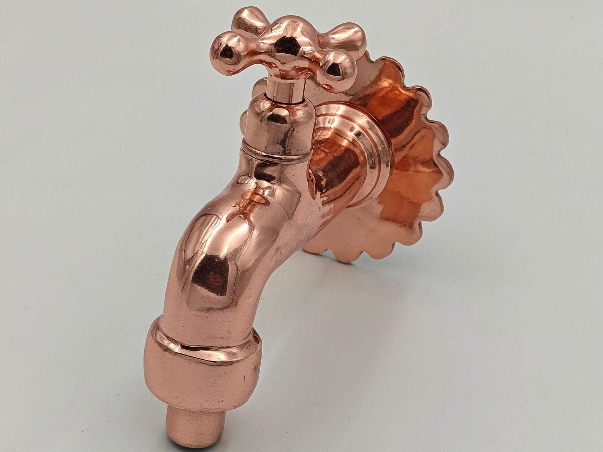 Solid Brass Copper Wall Mount Tap, Bathhouse Cross Handle Wall Mount Faucet